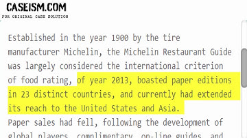 The Michelin Restaurant Guide: Charting a New Course Case Solution & Analysis Caseism.com