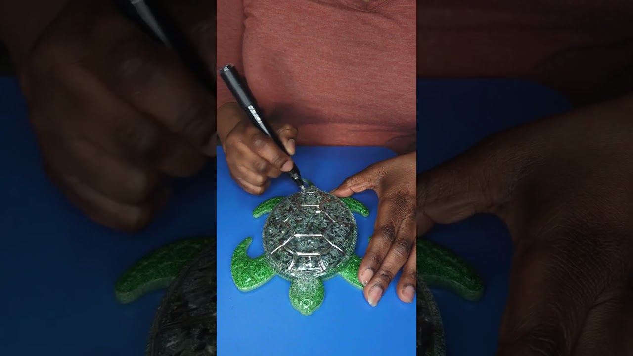 Crushed Glass Sea Turtle Demolding 