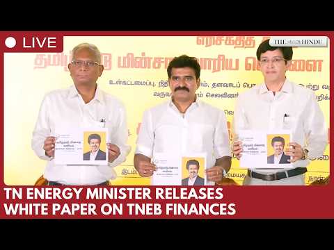 Tamil Nadu Energy Minister C.T.R. Nirmal Kumar releases white paper on TNEB finances in Chennai