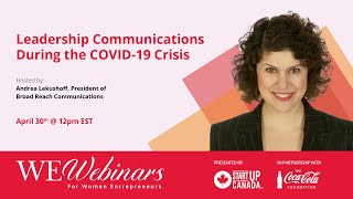 WEWebinar: Leadership Communications During the COVID-19 Crisis with Andrea Lekushoff