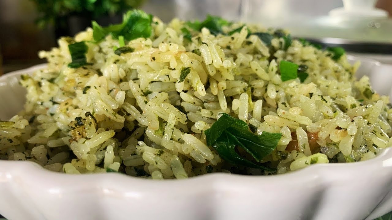 Recette de RIZ sautés aux ÉPINARDS très délicieux,cuisiner avec moi le riz vert,goût…
