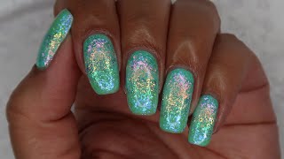 Flakie Rainbow Mermaid Gradient | DIY Nail Art Tutorial | MSLP screenshot 5