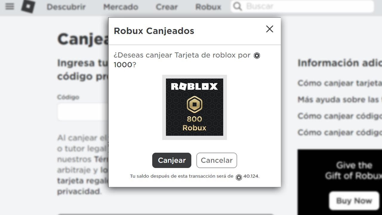 Cómo canjear los promocodes o códigos gratis de Roblox