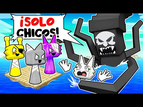 Una CHICA en la BALSA SPRUNKI de SÓLO CHICOS…
