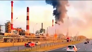 Огромный пожар на Ярославском НПЗ 1 октября 2025 года