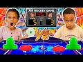 1 VS 1 AIR HOCKEY GAME DJ & KYRIE FACE TO FACE BATTLE | THE PRINCE FAMILY CLUBHOUSE