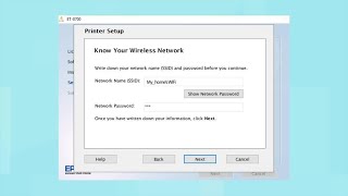 Epson ET-8700: Wireless Setup Using the Control Panel