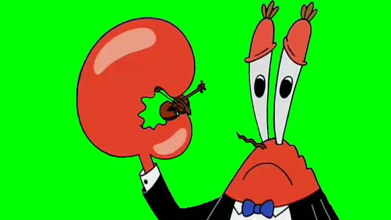 Chroma Key - Mr Krabs plays a sad song on the world's smallest violin ...