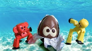 Stikbot ve yeşil ekranla Ozmo Sürpriz Yumurta Kafalar açıp #stikbot stop motion çizgi film yaptık