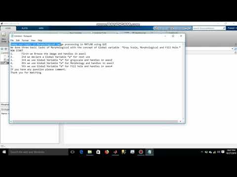Morphological image Processing in MATLAB using GUI