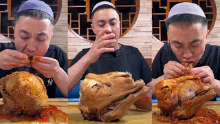 Super Mukbang Chinese Eating & Sheep Head Delicious. challenge Food