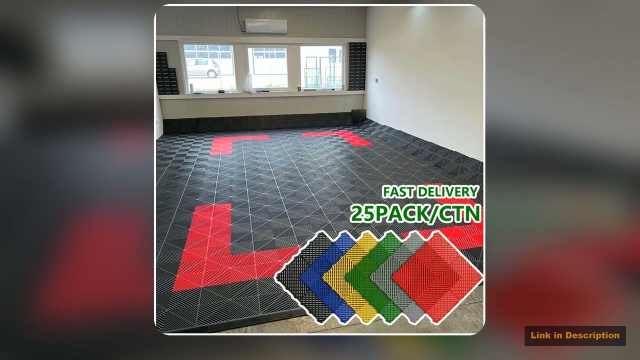 25PCS 18cm Thickness Garage Floor Mats Car Wash Room Floor Mat Multi Function Car Beauty Plastic