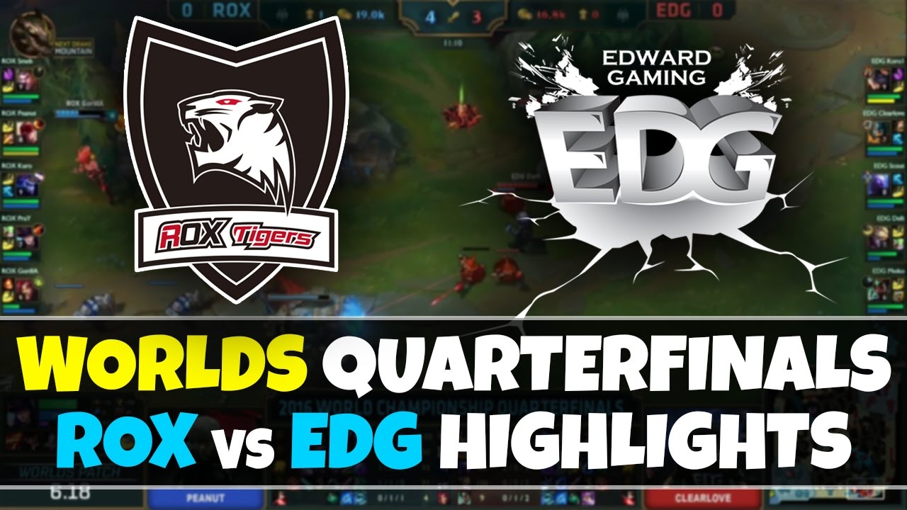 INTENSE GAMES! - Worlds 2016 Quarterfinals ROX vs EDG Highlights | League of Legends