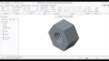 How to draw " NUT " in 3D using creo #basic creo tools #creo parametric.