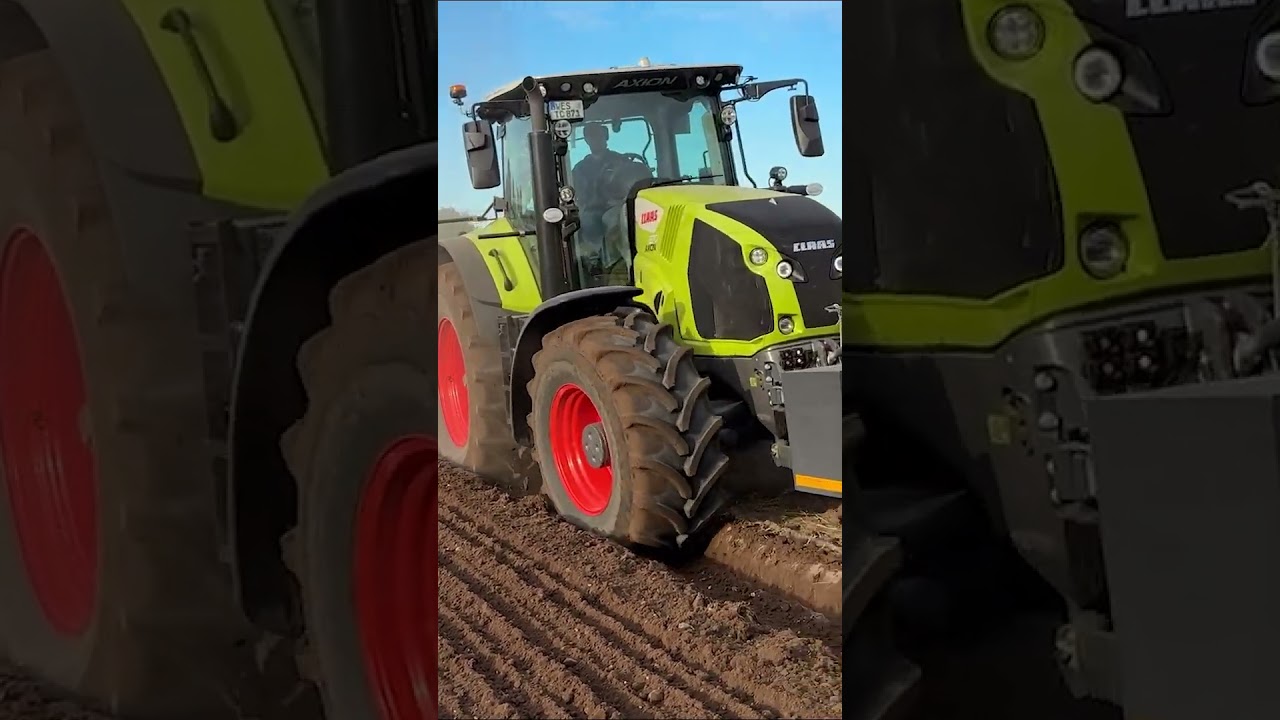 Lemken Diamant 18 plowing with Claas