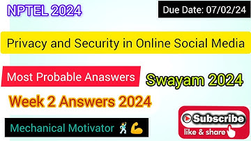 Privacy and Security in Online Social Media | Week 2 Quiz | Assignment 2 Solution | NPTEL | SWAYAM