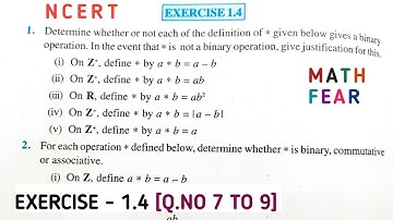 EX - 1.4 [Q.7 TO Q.9] SOLUTION OF CHAPTER 1 | RELATION AND FUNCTION |CLASS 12TH MATH |MATH FEAR