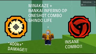 MINAKAZE + BANKAI INFERNO OP ONESHOT COMBO | Shindo Life Roblox