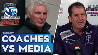Most heated exchanges between coaches and media - Sunday Footy Show | Footy on Nine