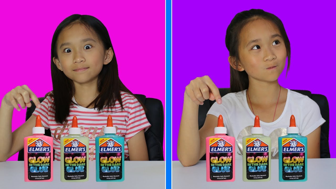 TWIN TELEPATHY GLOW-IN-THE-DARK SLIME CHALLENGE! - YouTube