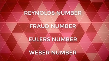 Fluid Mechanics Dimensionless Numbers
