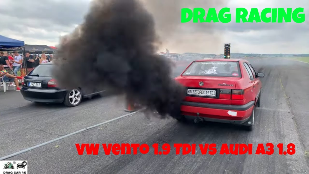 VW Vento 1.9 TDI vs Audi A3 1.8 drag racing 1/4 mile 🚦🚗 - 4K UHD