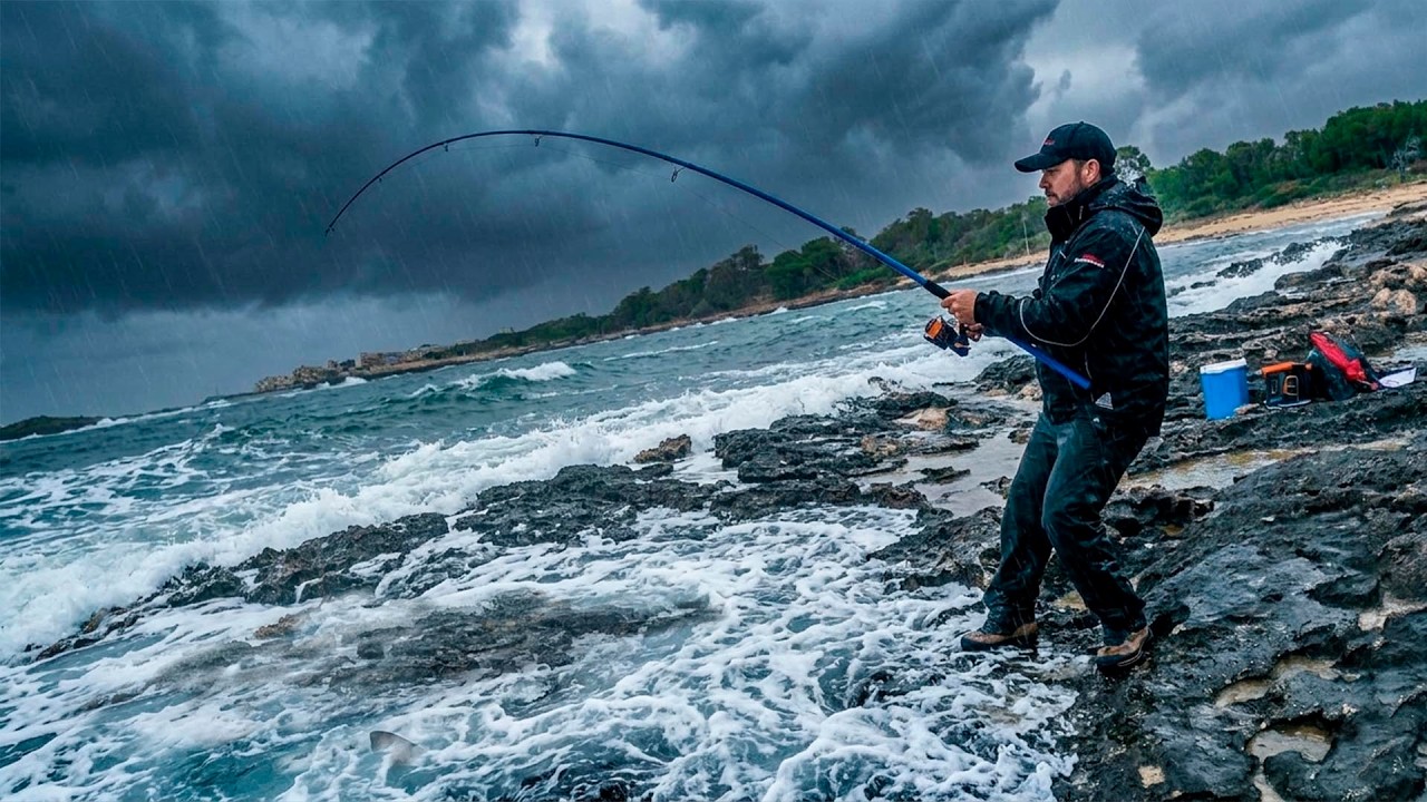 SurfCasting desde ROQUEDO con OLEAJE (El Langostino siempre renta)