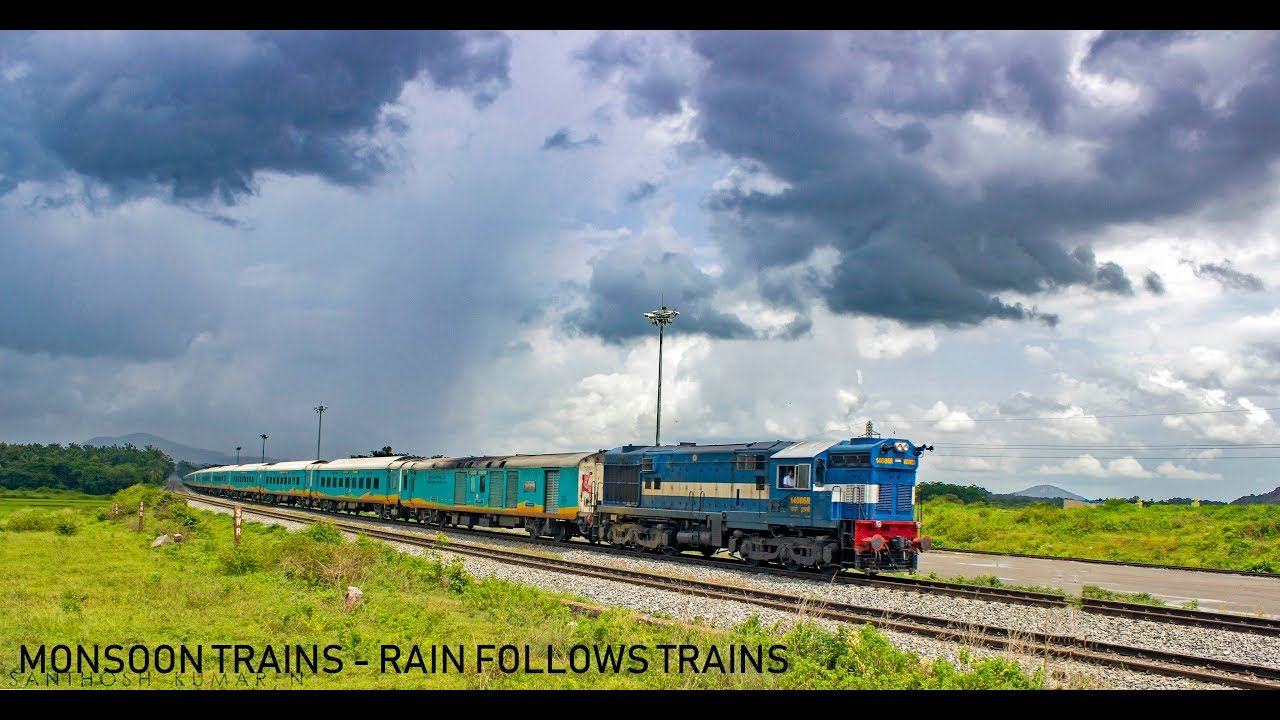 RAINS follow TRAINS | MONSOON Railroad spotting | Indian Railways !!