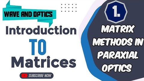 Introduction to Matrices | Matrix Methods in Paraxial Optics