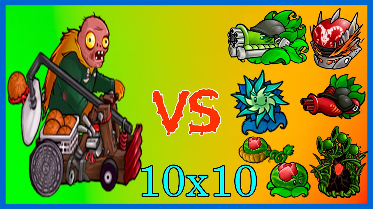 ZOMBI CATAPULTA vs PLANTAS FUSIONADAS 10 X 10 - PvZ  Fusion 2.6. - Español no Comentado