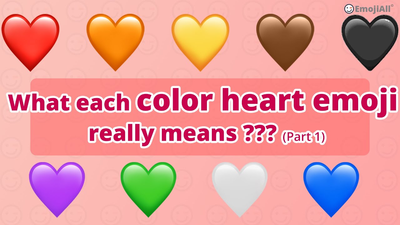 What the different emoji heart colors mean?❤💛🧡💚💙💜  🖤  | Part One1️⃣