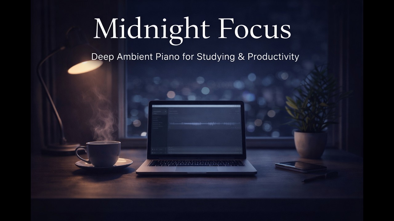 Midnight Focus – Deep Ambient Piano for Studying & Productivity (3 Hours)
