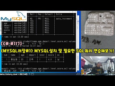 [C#윈폼117] (MYSQL저장#1) MYSQL설치 및 필요한 SQL쿼리 연습해보기! 사물인터넷(IoT)과 데이터베이스(Database) 시리즈! 튜토리얼!(녹칸다/포로리야공대)