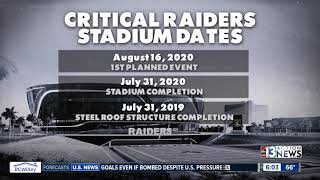 On time and budget - that was the main message raiders las vegas
stadium with just 14 months left in construction schedule.