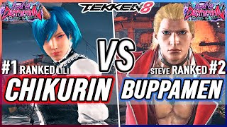 T8 🔥 Chikurin (#1 Ranked Lili) vs Buppamen (#2 Ranked Steve) 🔥 Tekken 8 High Level Gameplay