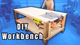 How to build a EASY moveable work bench with a built in table saw!