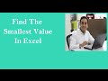 MS Excel :  Min Formula to Find Smallest Value