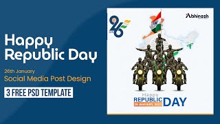 Happy Republic Day social media post design - 26 January-  #Abhinesh screenshot 2
