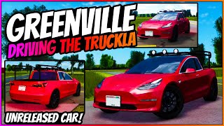 DRIVING THE NEW TESLA TRUCKLA IN GREENVILLE! - Roblox Greenville Wisconsin