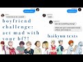 boyfriend challenge —“i’m mad at you” — haikyuu texts (part two!)