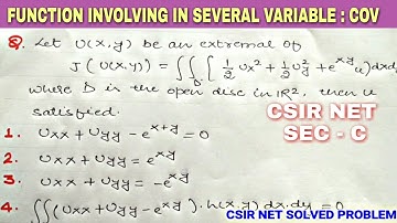 CSIR NET SOLVED PROBLEMS JUNE 2011 | FUNCTION INVOLVING SEVERAL VARIABLES | COV