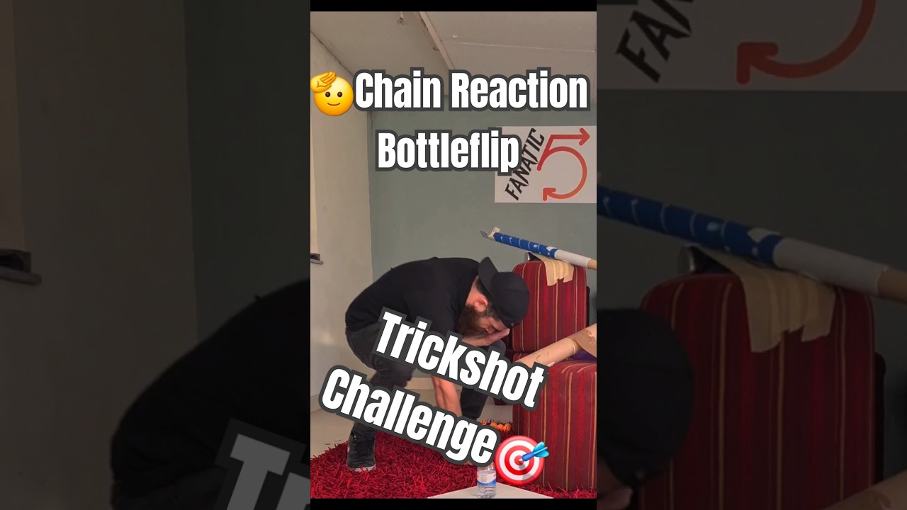 🫡Unbelievable Chain Reaction Bottleflip Trickshot Challenge🎯 