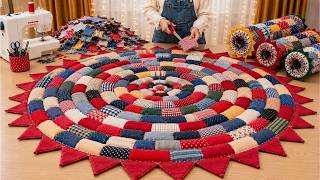 STOP THROWING AWAY FABRIC SCRAPS! You’ll Love This Rug Idea! 🤩