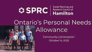 Community Conversation: Ontario's Personal Needs Allowance (October 14, 2025)