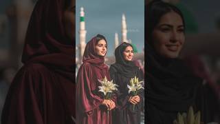 Tranquil Courtyard at Masjid an-Nabawi | Girls in a Soft Madinah Scene
