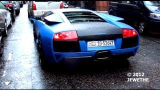 Baby Blue Arab Lamborghini Murcielago Lp640 Startup And Cruising Through London 1080p  Hd