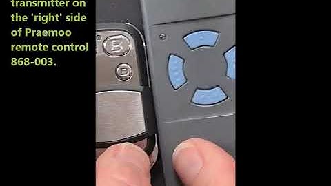 Praemoo 868-003: Programming of remote control