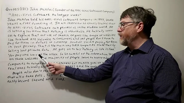 Tutor Nick P Quotes (131) John McAfee - Anti-virus Software No Longer Works
