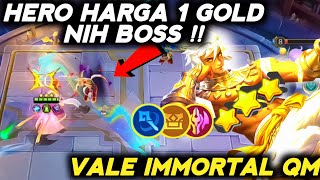 HERO HARGA 1 GOLD NIH BOSS !! VALE SYNERGY MAGE QUARTERMASTER IMMORTALS MAGIC CHESS MOBILE LEGENDS