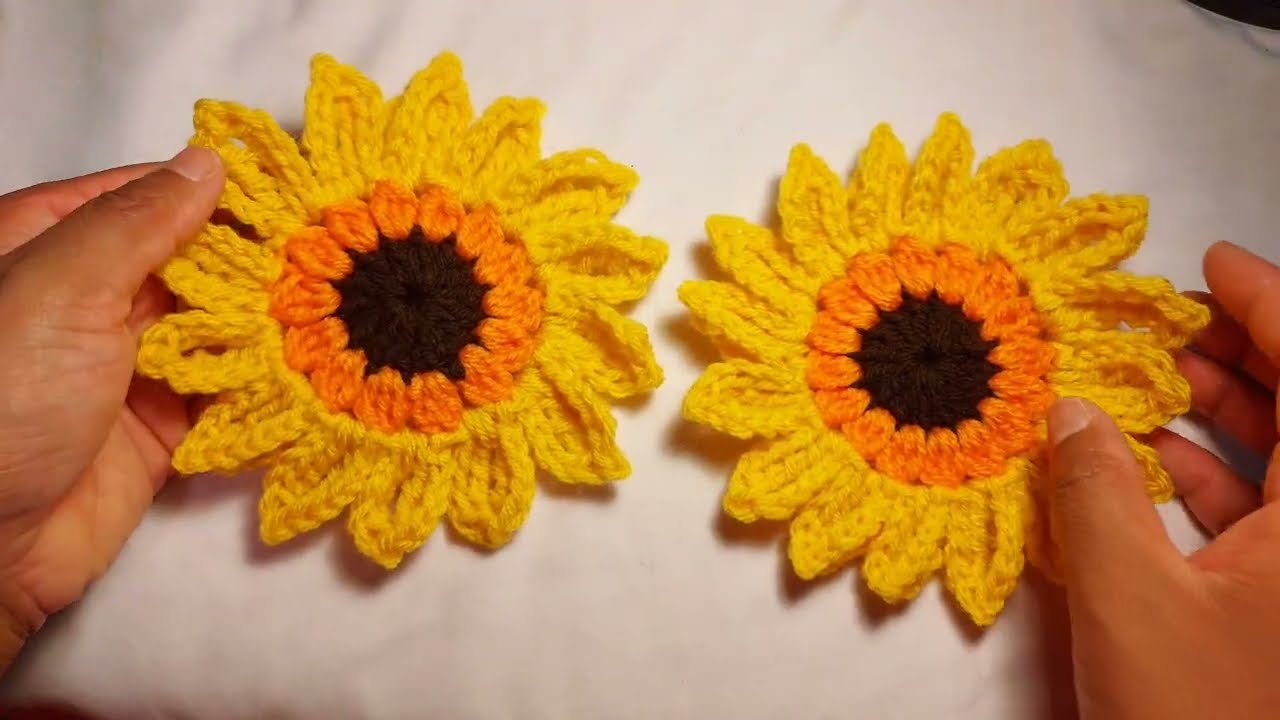 How to crochet sunflower 🌻**** 💯 very easy to make it. 👌 #tutorial #sunflower